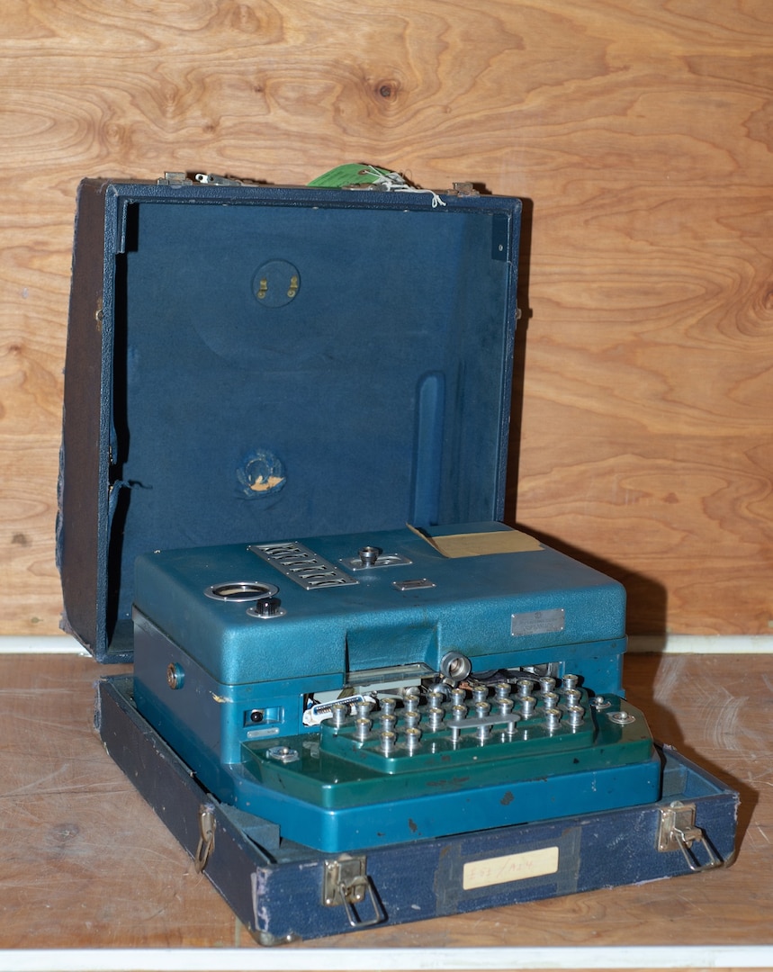 OMI Cryptograph, an Italian cipher machine built by Ottico Meccanica Italiana (OMI), is part of the National Cryptologic Museum’s (NCM) collection of artifacts. (Photo by NCM)