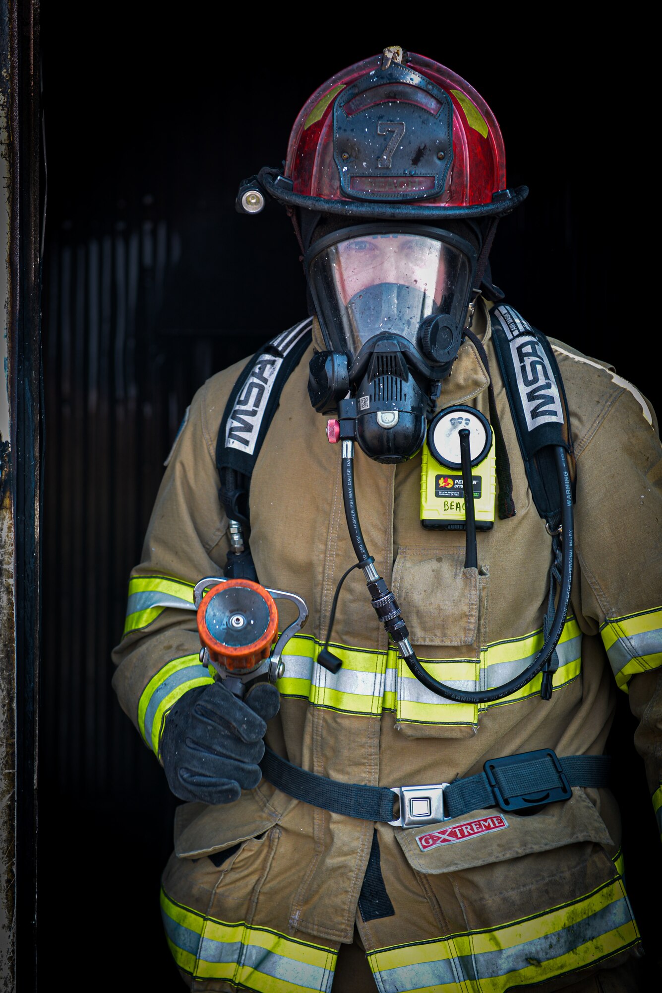 A fireman walking after training