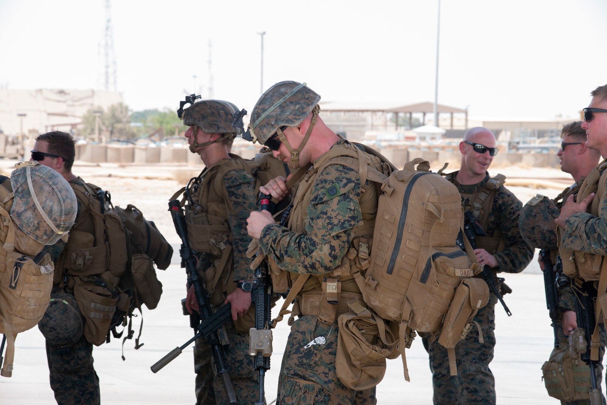 A photo of service members supporting Afghanistan evacuations
