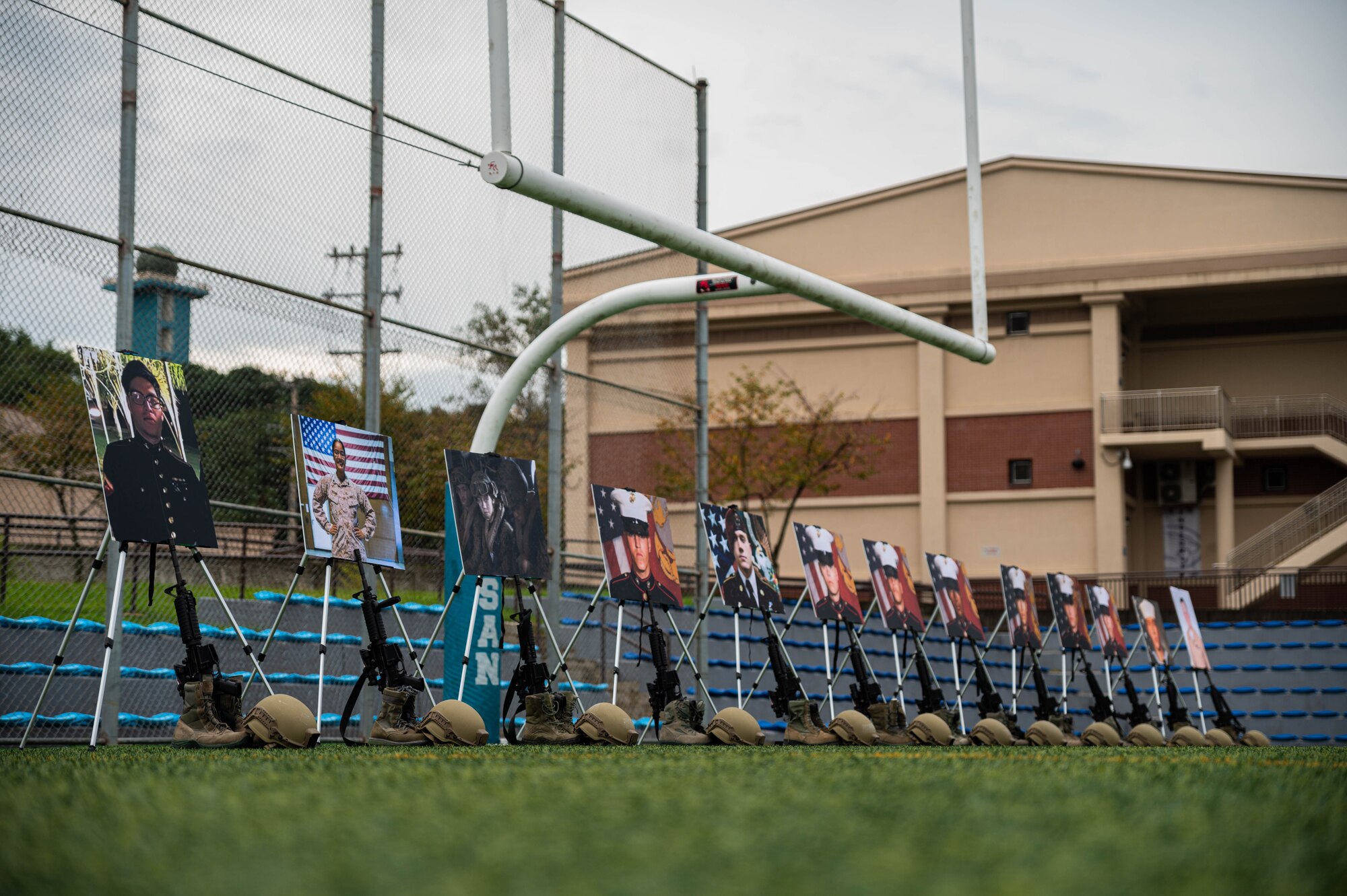 Battlefield Crosses of the 13 U.S. service members that perished in Afghanistan were on display as Airmen of Team Osan prepare for a memorial ruck march