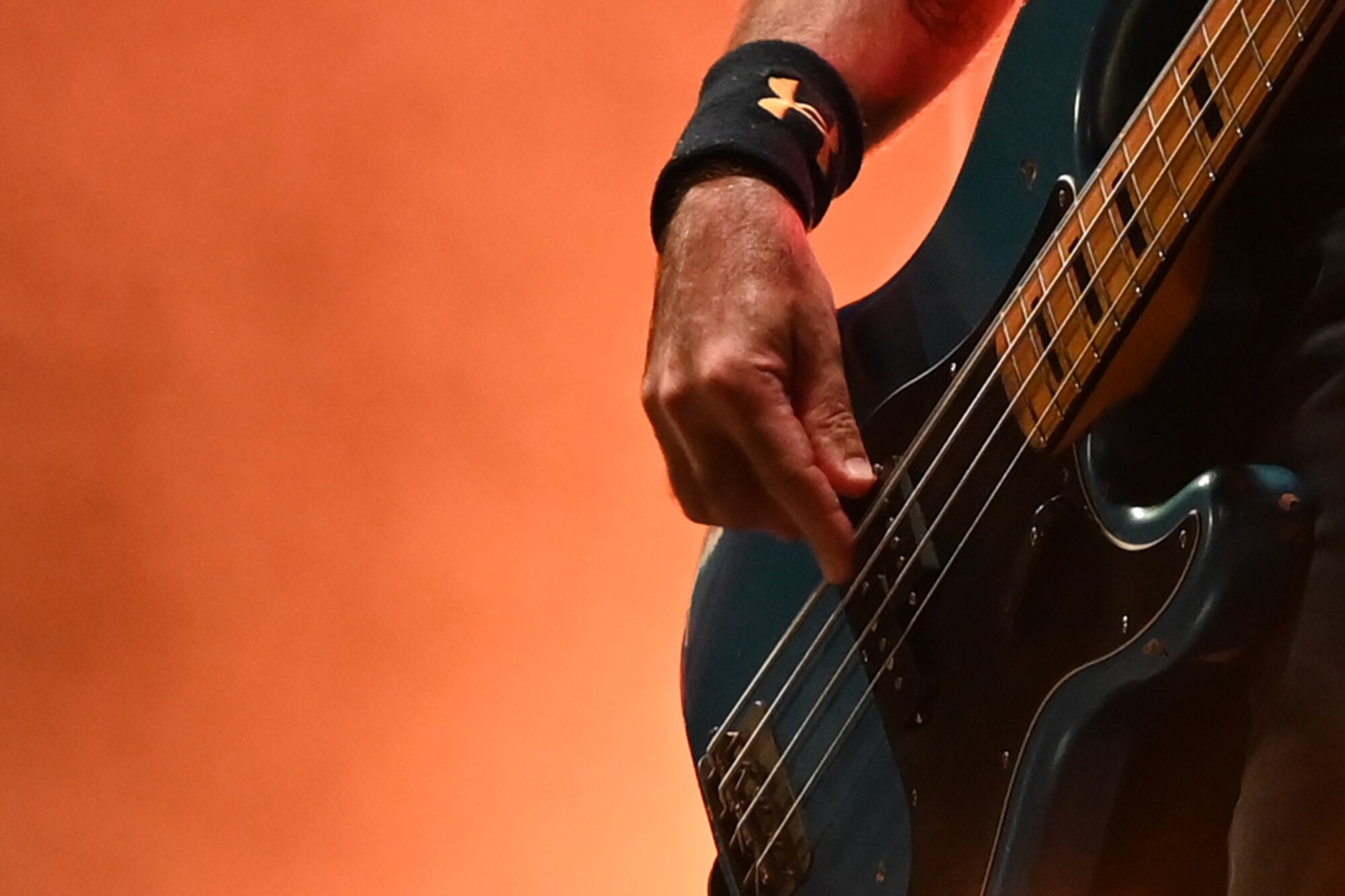 Sick Puppies, 3OH3!, and Brett Scallions performing for members of Laughlin Air Force Base, Texas on Oct. 8, 2021. This concert was put on to support the members of Team XL that help make the mission a success every day. (U.S. Air Force photo by Senior Airman David Phaff)