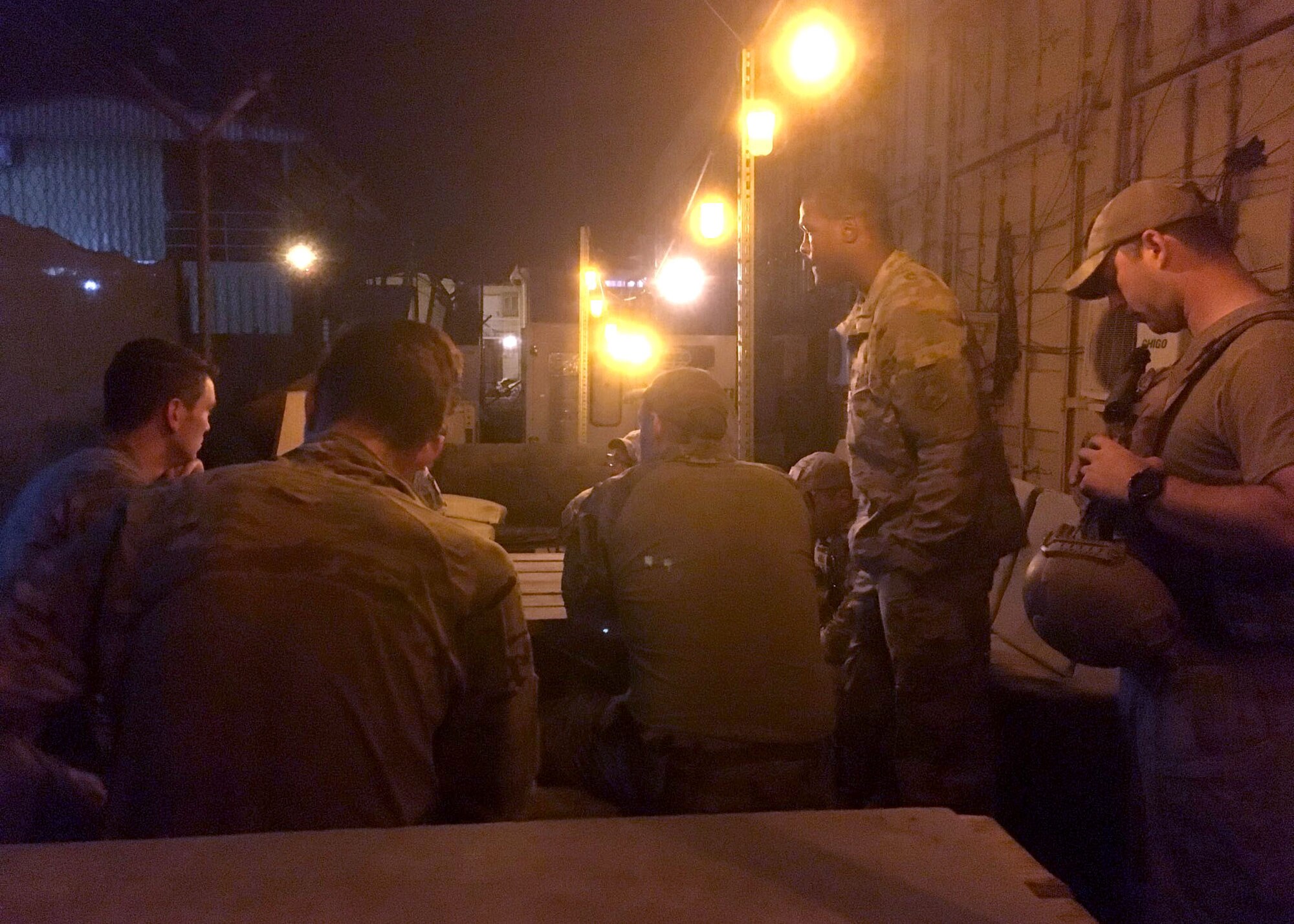 Airmen conduct a mission briefing