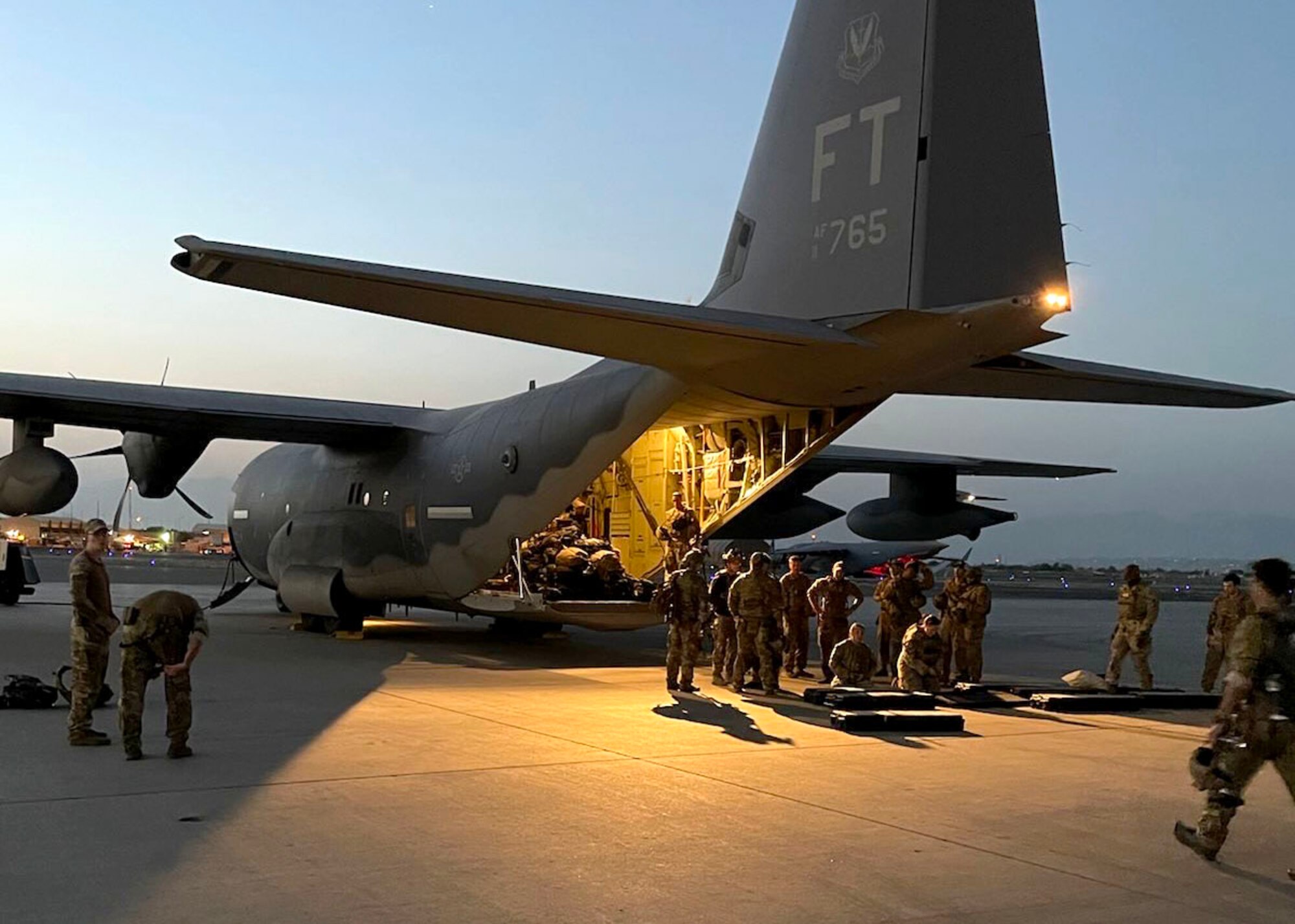 Airmen board plane