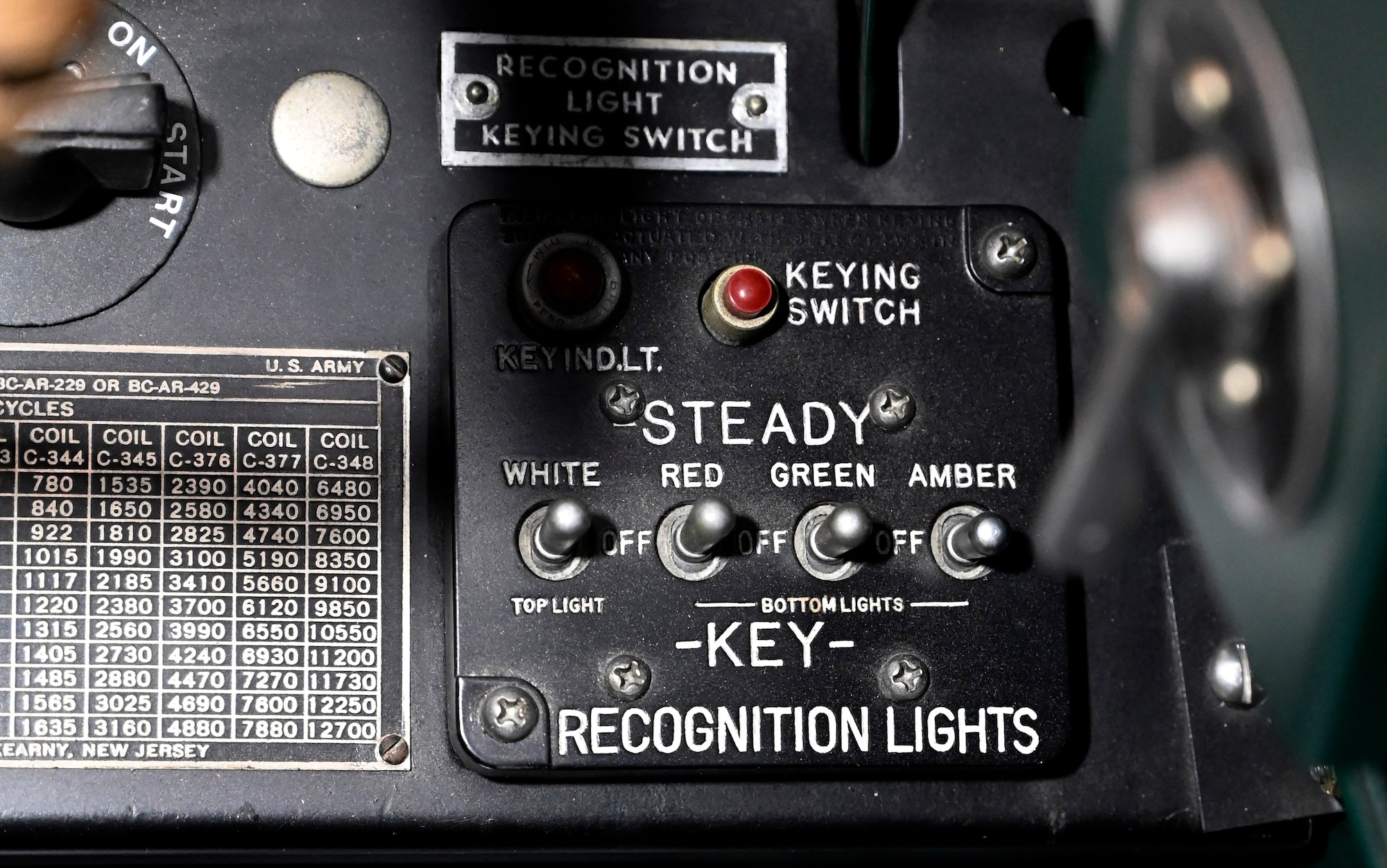 Interior view of the Beech AT-10 Wichita cockpit at the National Museum of the U.S. Air Force World War II Gallery.