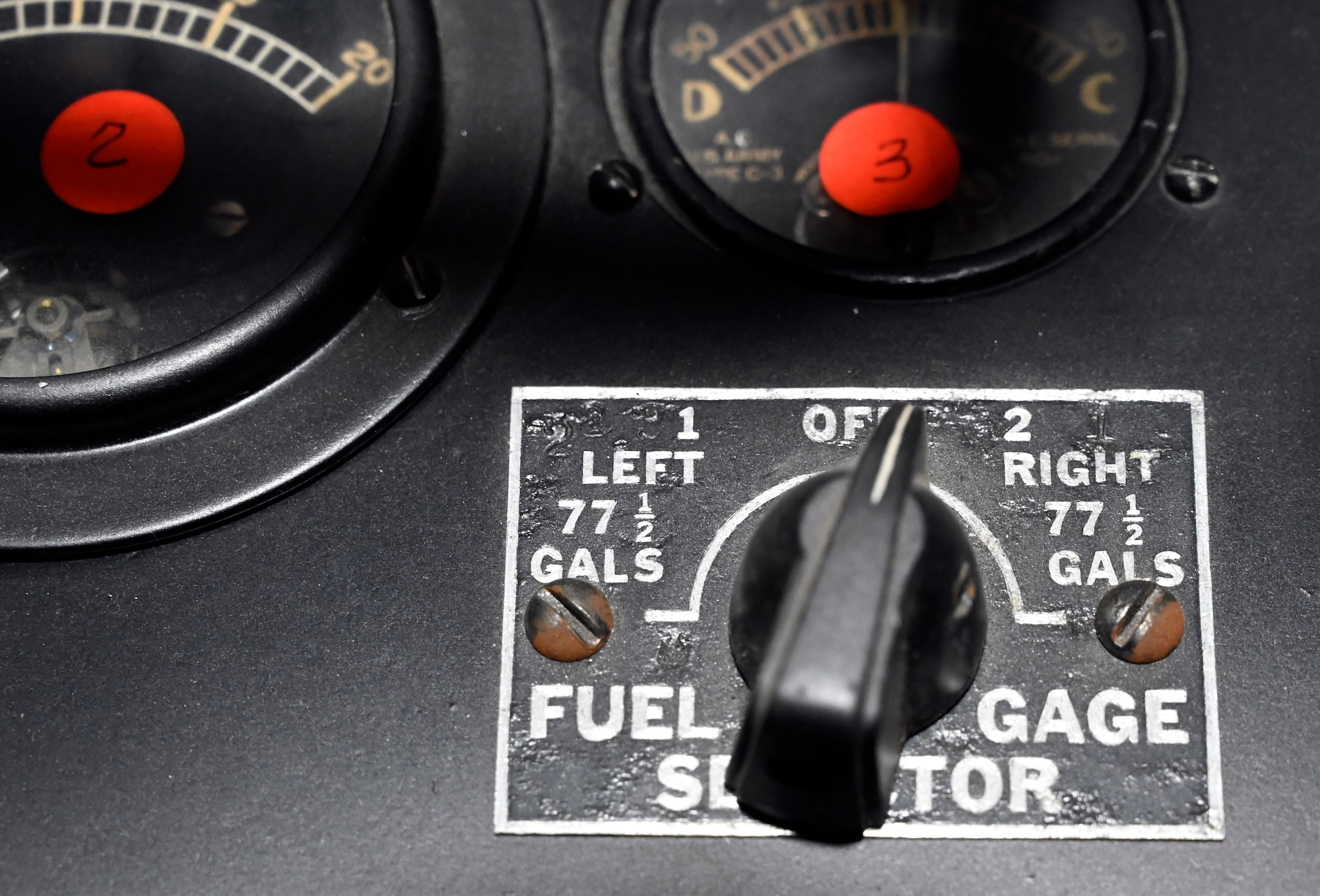 Interior view of the Beech AT-10 Wichita cockpit at the National Museum of the U.S. Air Force World War II Gallery.