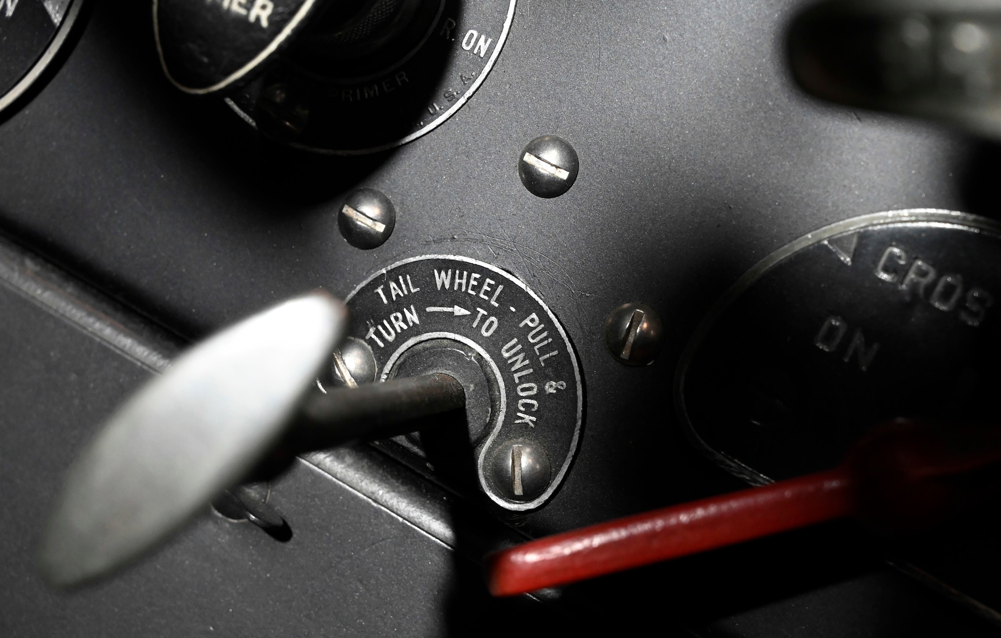 Interior view of the Beech AT-10 Wichita cockpit at the National Museum of the U.S. Air Force World War II Gallery.