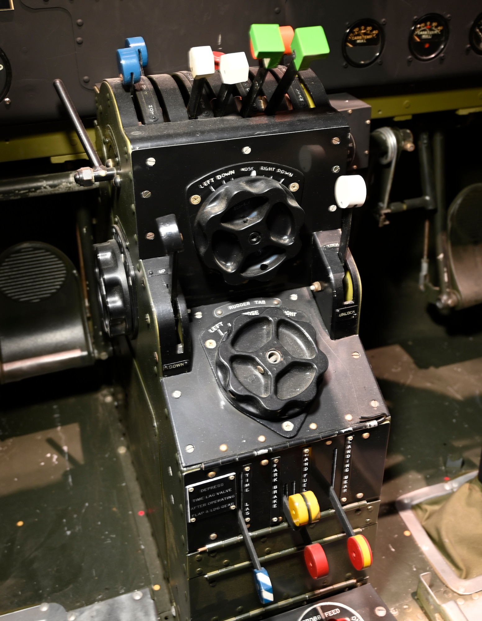 Interior view of the Curtiss AT-9 Jeep/Fledgling at the National Museum of the U.S. Air Force World War II Galllery.