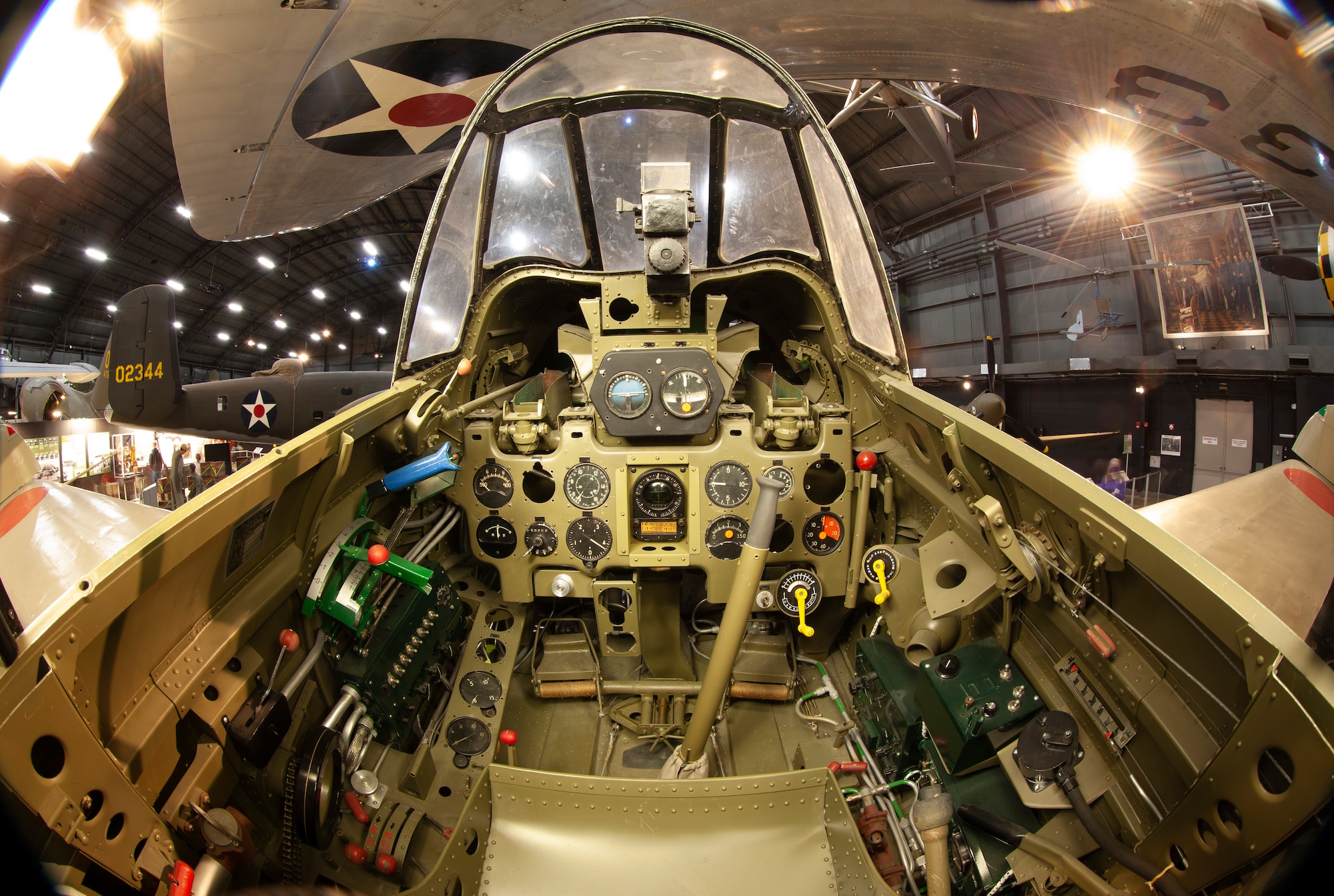 Interior view of the Mitsubishi A6M2 Zero at the National Museum of the U.S. Air Force World War II Gallery.