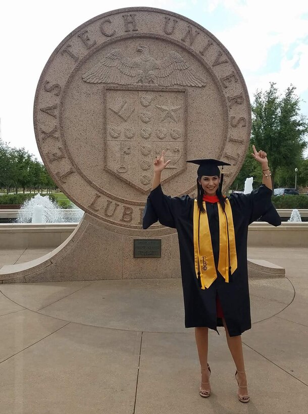 U.S. Army Corps of Engineers, Kansas City District, River Engineer Gladys Figueroa Toro celebrates her graduation from Texas Tech with a master's degree in Water Resources and emphasis in Geographic Information Systems in 2018.