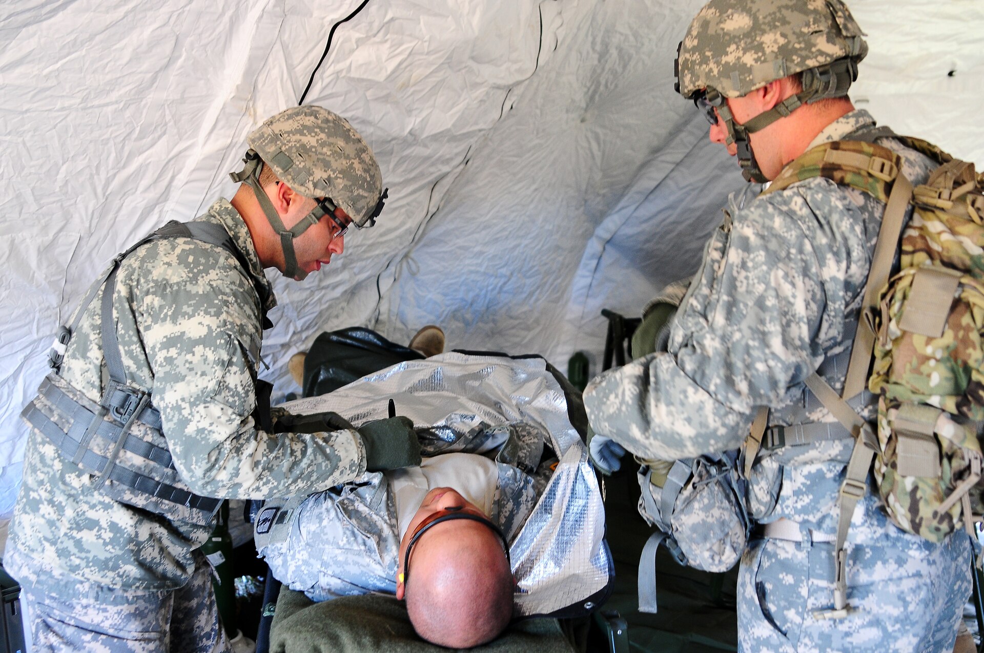 According to the sustainment training staff, this practical exercise and the use of UH-60 Black Hawk medevac helicopters is unique to the Kentucky National Guard