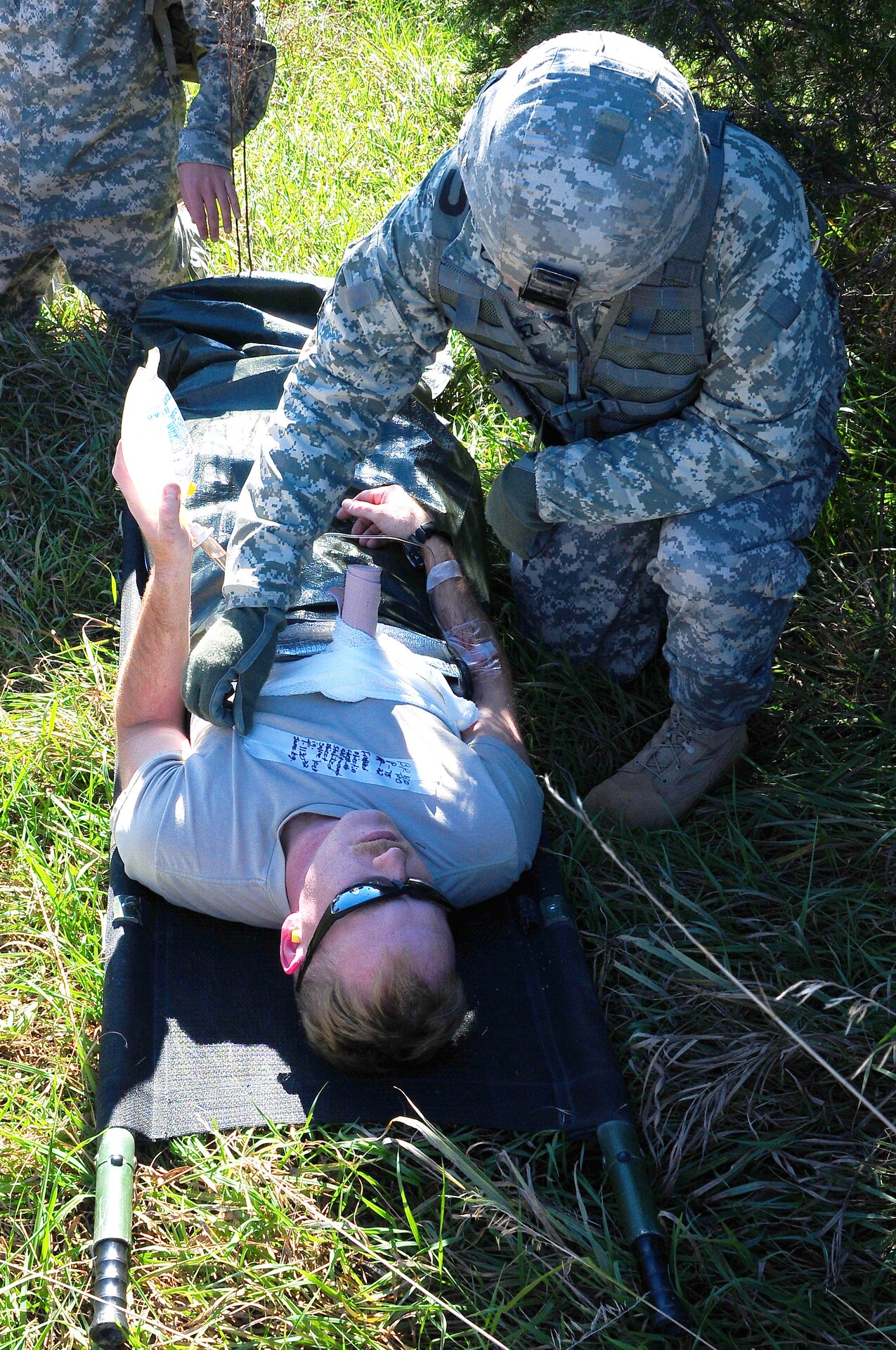 According to the sustainment training staff, this practical exercise and the use of UH-60 Black Hawk medevac helicopters is unique to the Kentucky National Guard