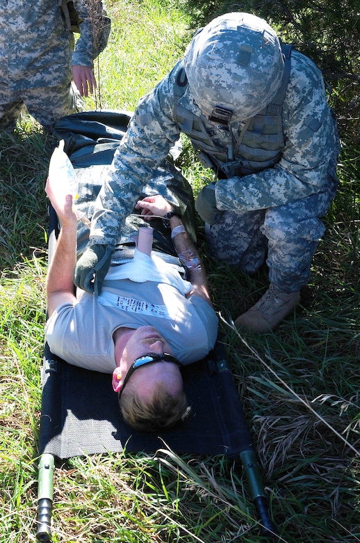According to the sustainment training staff, this practical exercise and the use of UH-60 Black Hawk medevac helicopters is unique to the Kentucky National Guard