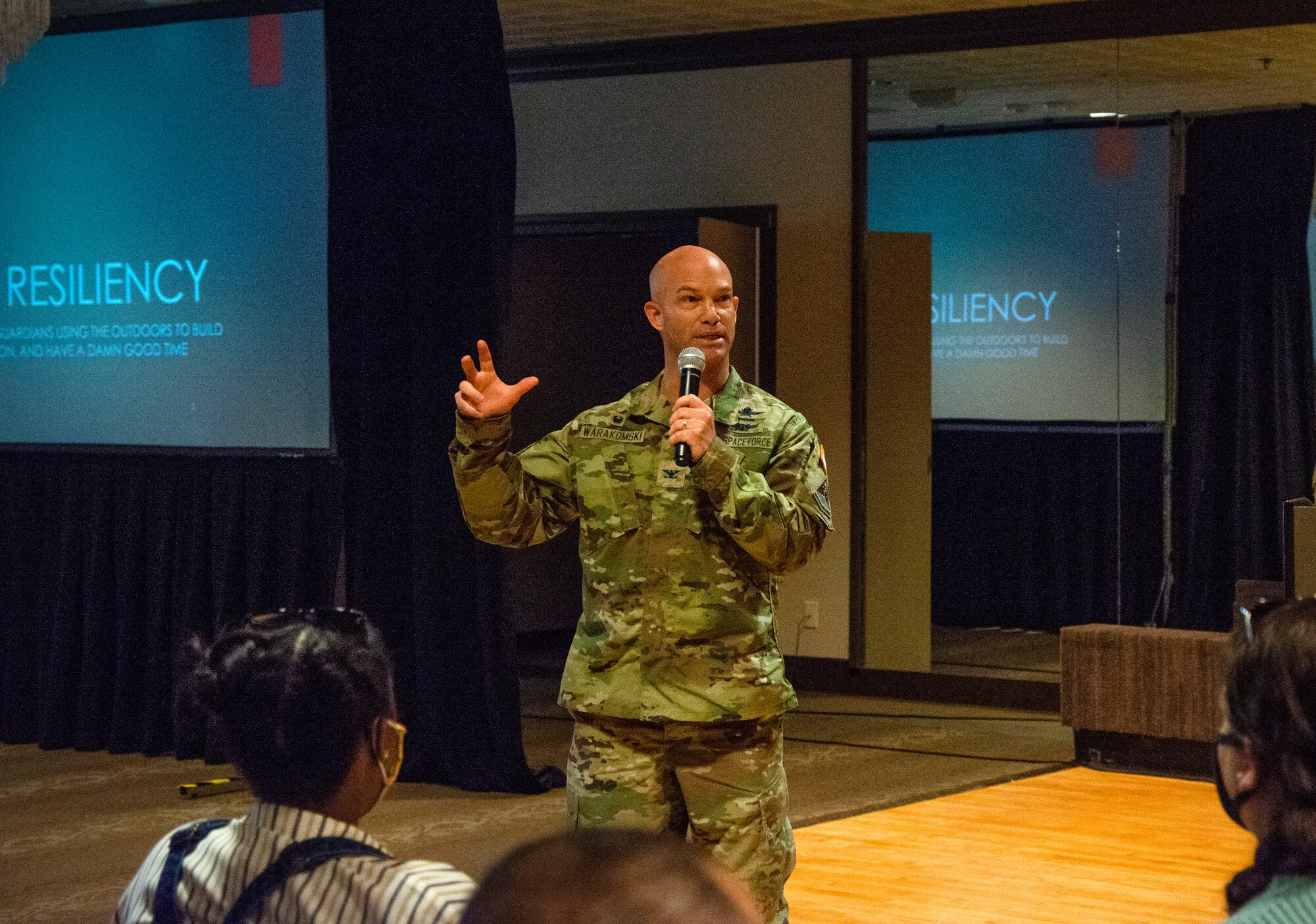Col. Warakomski speaks to audience