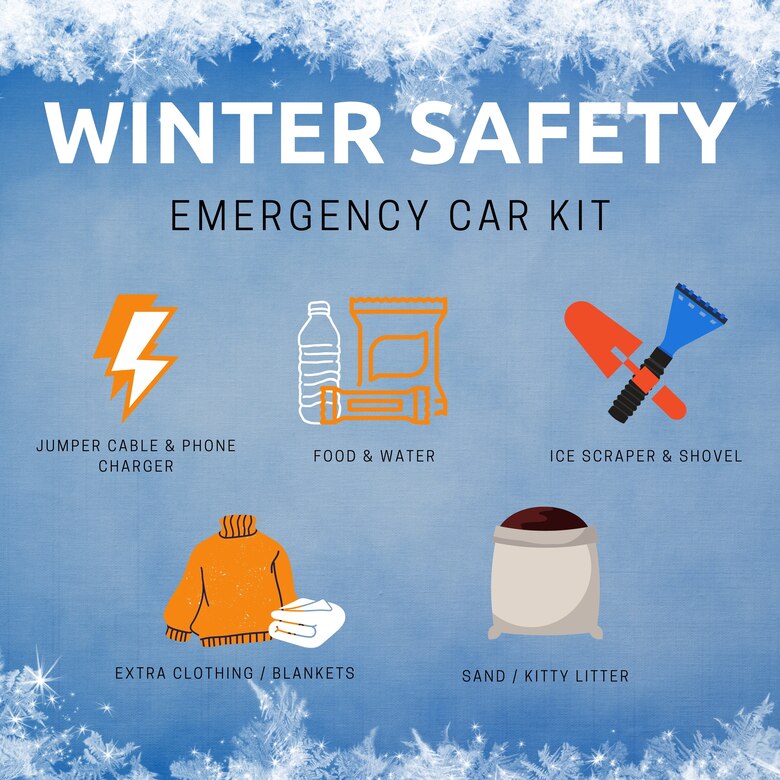 graphic depicting items that you should have in your winter emergency kit