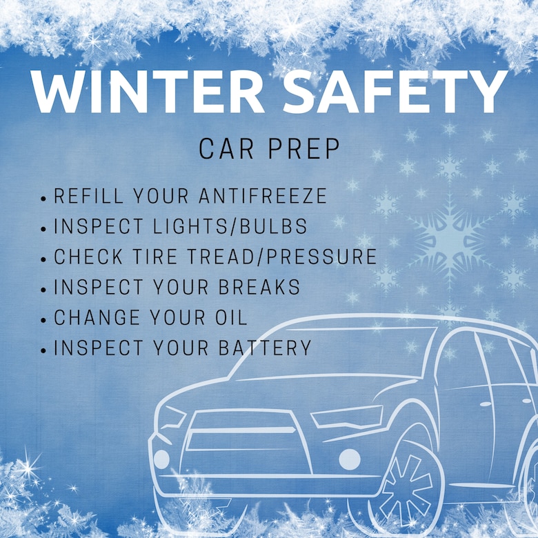 graphic with text describing steps to take to prepare your car for winter