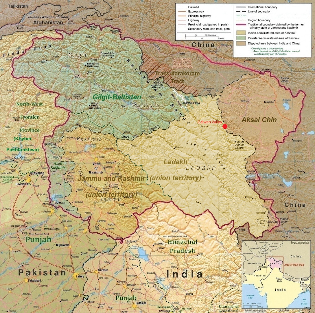 Map. Disputed Kashmir Region