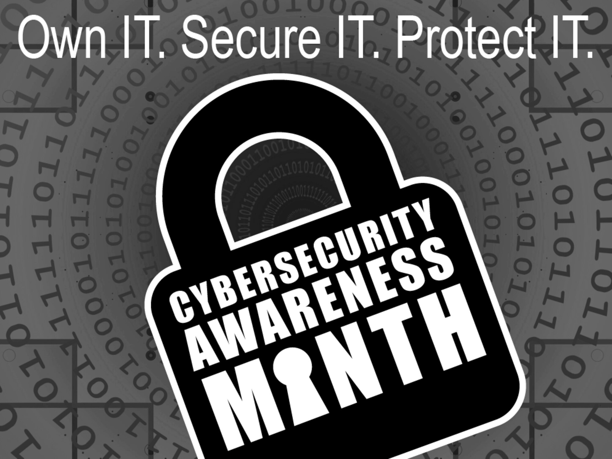 This graphic promotes the federal observance of National Cybersecurity Awareness Month at Marine Corps Installations East-Marine Corps Base Camp Lejeune (MCIEAST-MCB CAMLEJ) and Marine Corps Air Station (MCAS) New River. Created in Adobe Illustrator to enhance awareness and promote digital safety throughout the MCIEAST-MCB CAMLEJ and MCAS New River social media services. (U.S. Marine Corps digital illustration by Lance Cpl. Everett Radcliffe)