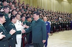 Chinese President Xi Jinping meets with delegates to First Party Congress of People’s Liberation Army Joint Logistic Support Force in Wuhan, Hubei Province, October 18, 2019