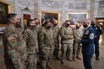 Senior Enlisted Advisor to the Chairman of the Joint Chiefs of Staff Ramón “CZ” Colón-López speaks with Servicemembers
and Capitol Police Officer in Capitol building, Washington, DC, February 25, 2021