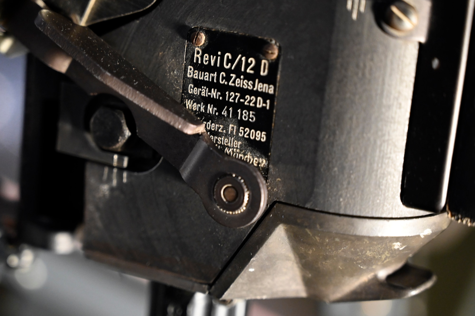 Cockpit view of the Messerschmitt Bf 109G-10 in the National Museum of the U.S. Air Force World War II Gallery.