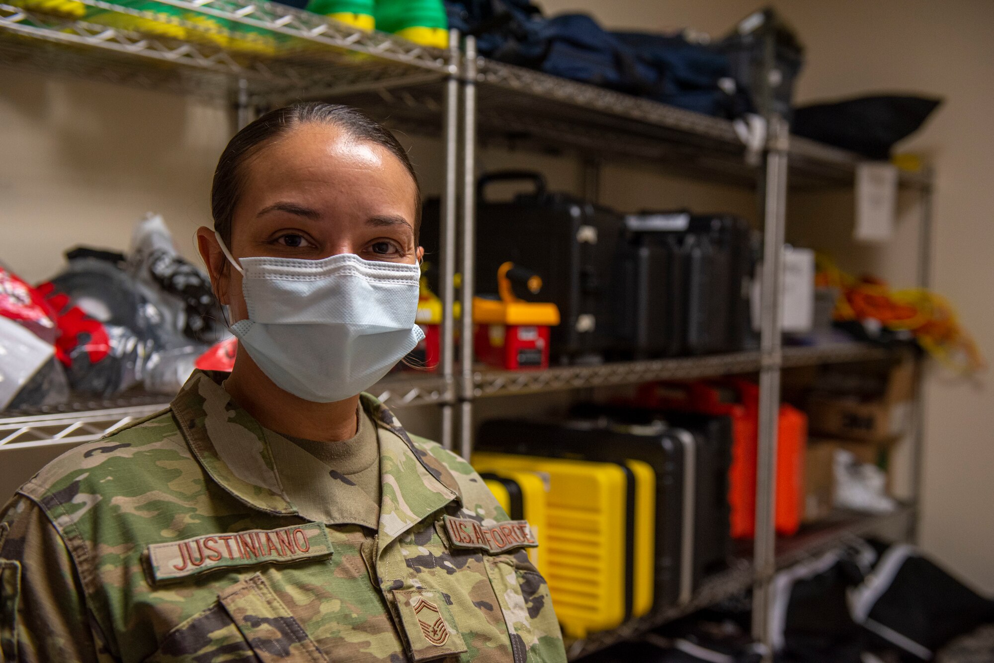 An Airman is photographed in their work environment