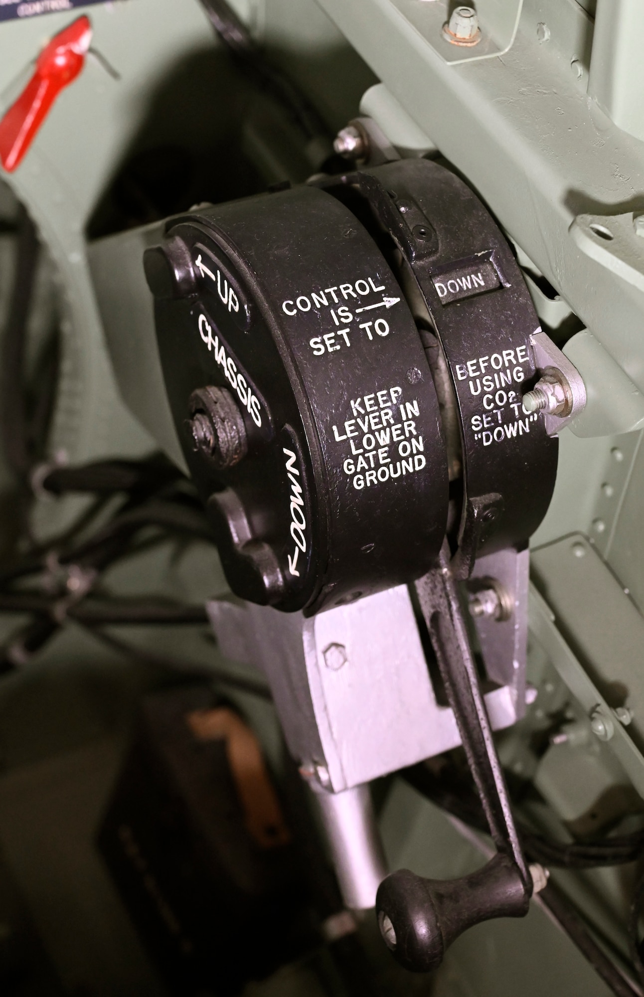 Interior view of the Supermarine Spitfire PR.XI cockpit at the National Museum of the U.S. Air Force World War II Gallery.