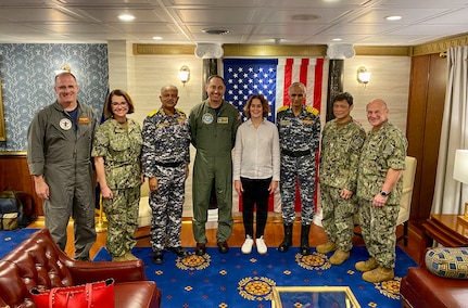 CNO Hosts Senior Indian Navy Officers aboard USS Carl Vinson during Malabar