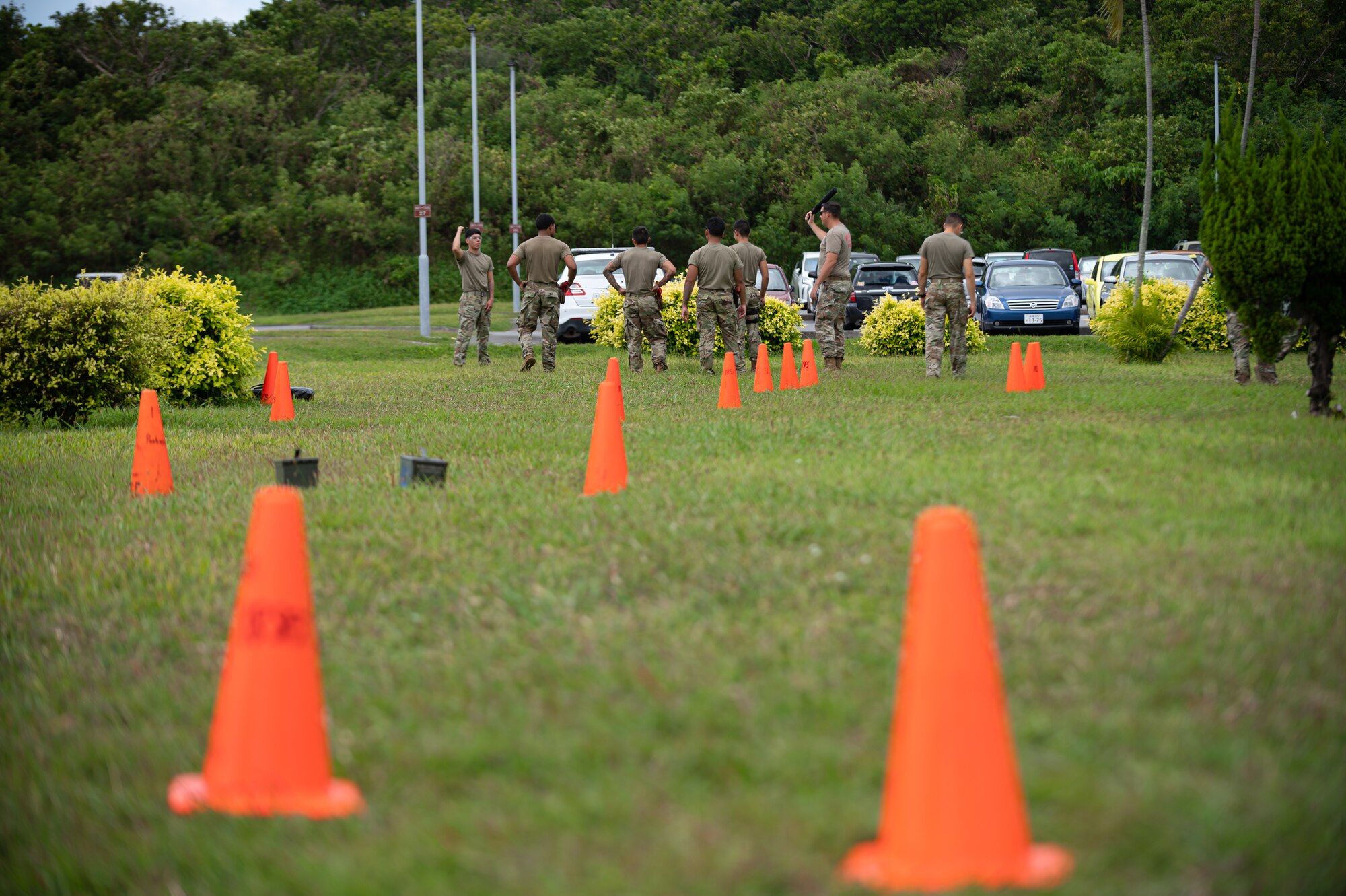 Airman receive a briefing prior to undergoing OC exposure training.