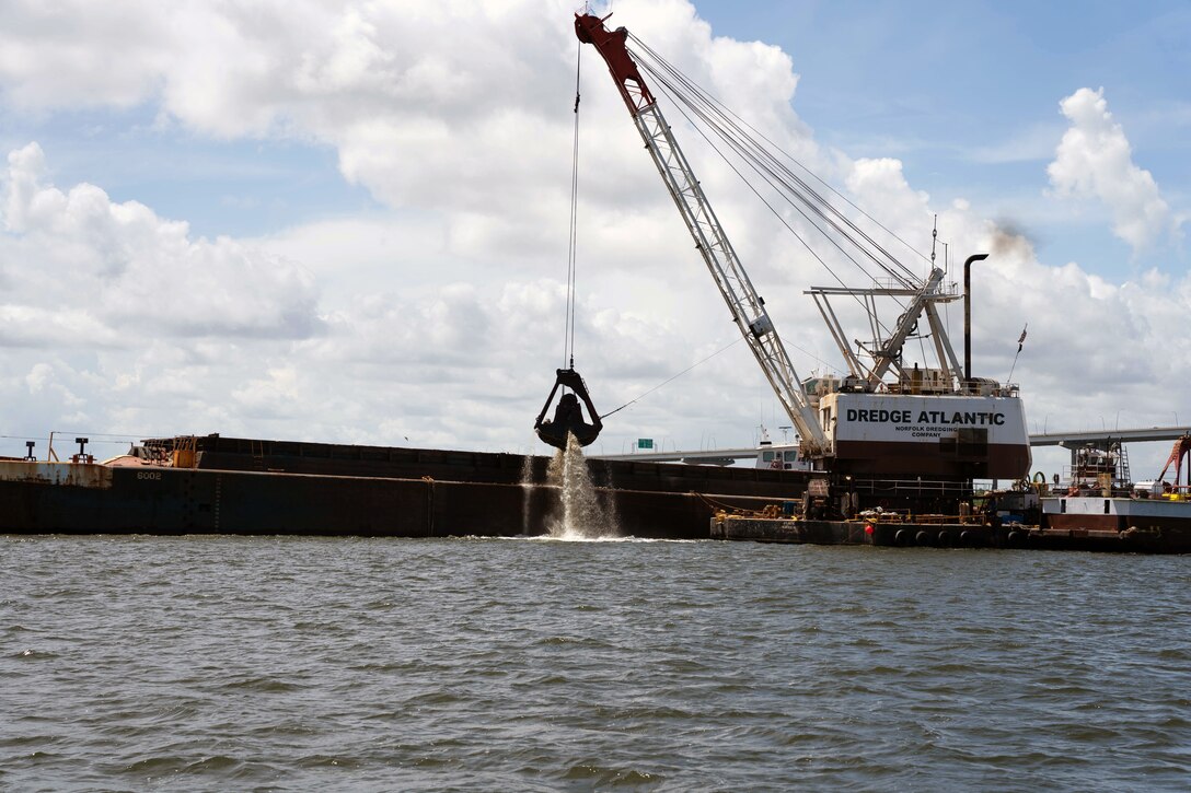 The Dredge Atlantic is one of the many vessels working on the Charleston Harbor Post 45 Deepening Project.
