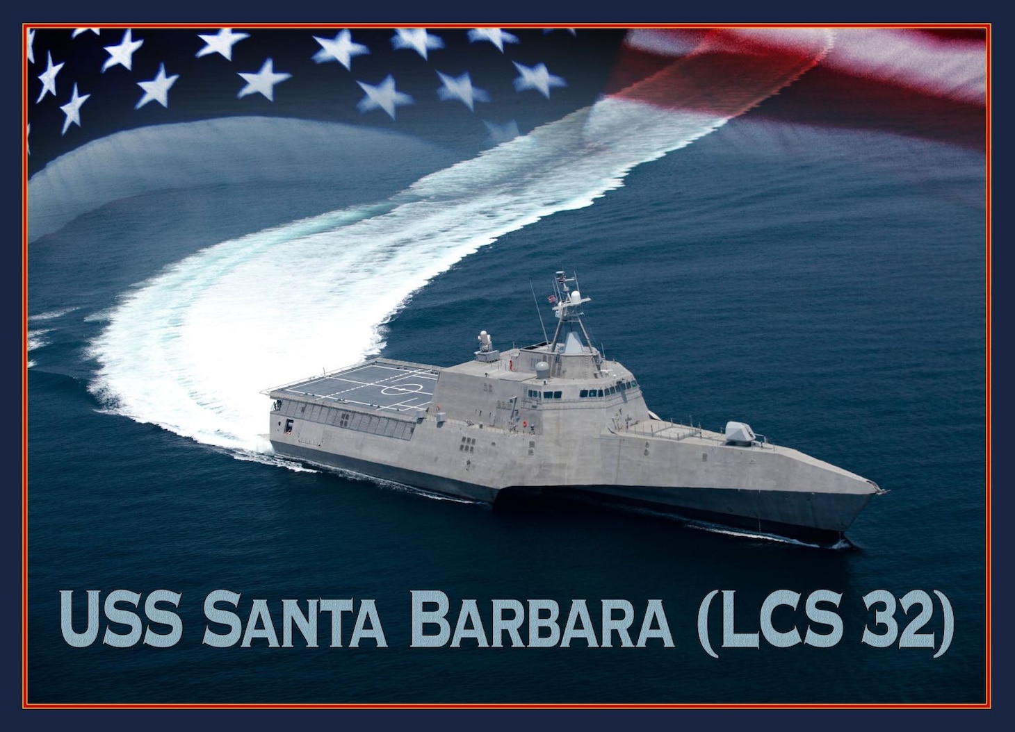 The future littoral combat ship USS Santa Barbara (LCS 32).