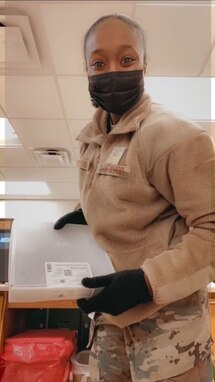 Airman First Class Brumfield, 17th Medical Group logistics technician poses for a photo. Brumfield obtained over $100,000 in equipment and medical supplies for Goodfellow Air Force Base. (Courtesy photo)