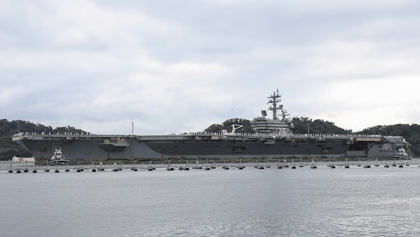 USS Ronald Reagan (CVN 76) returns to Yokosuka, Japan, following a scheduled deployment.