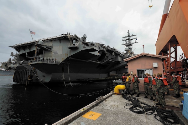 USS Ronald Reagan (CVN 76) returns to Yokosuka, Japan, following a scheduled deployment.
