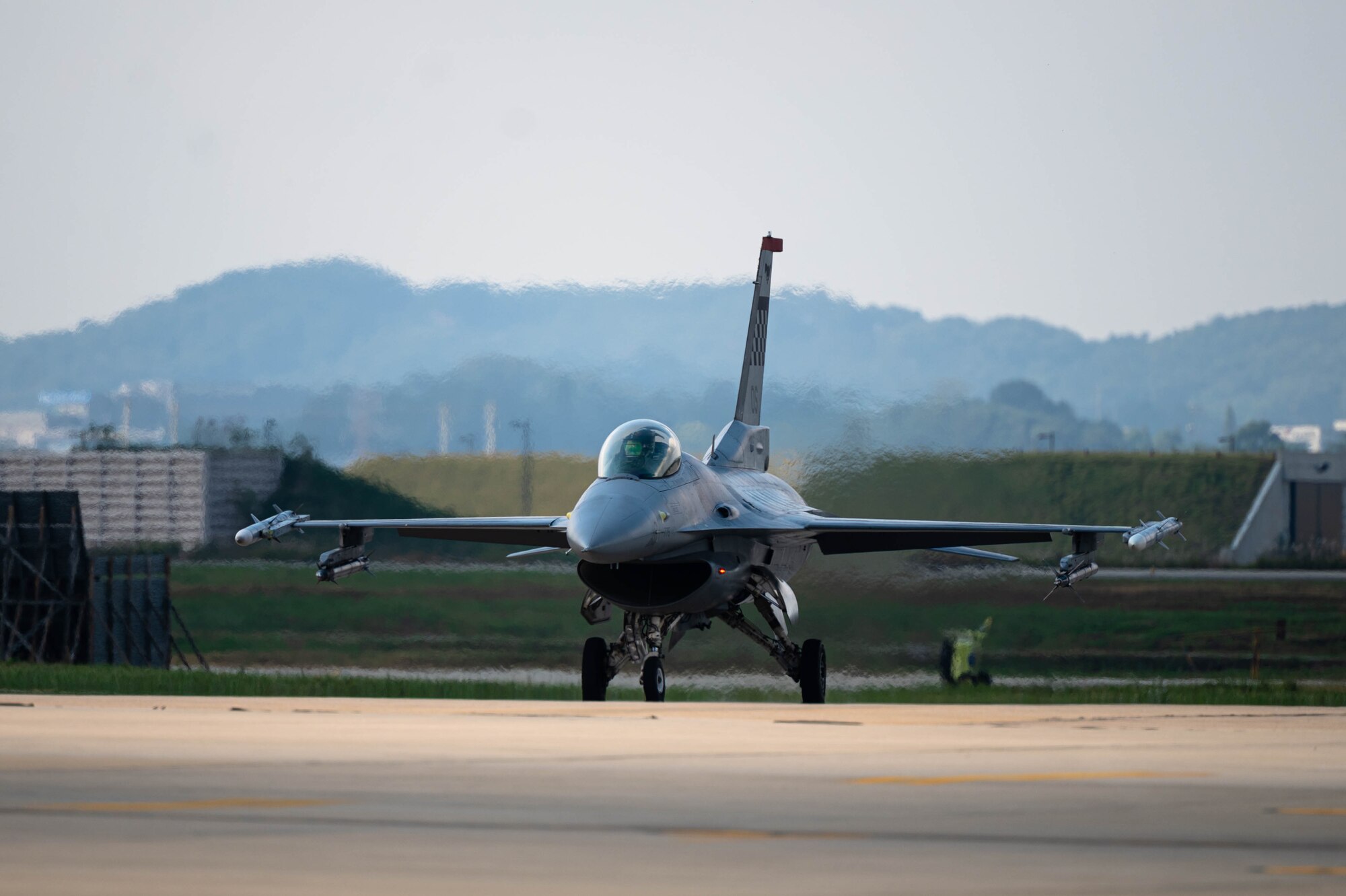 An F-16 prepares to take-off at Osan Air Base