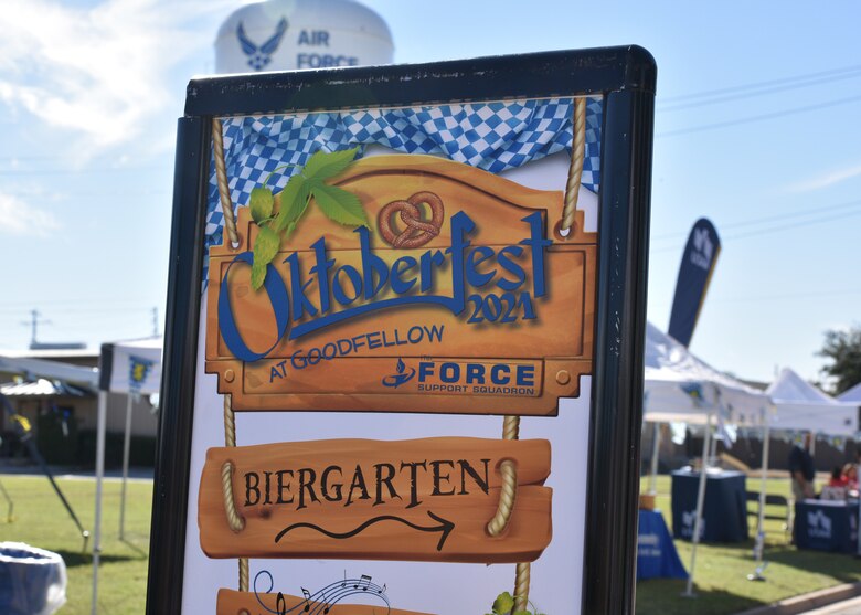 Oktoberfest at Goodfellow celebration at the Event Center Complex on Goodfellow Air Force Base, Texas, Oct. 16, 2021. The 17th Force Support Squadron organized the event with multiple vendors in the local area. (U.S. Air Force photo by Senior Airman Ashley Thrash)