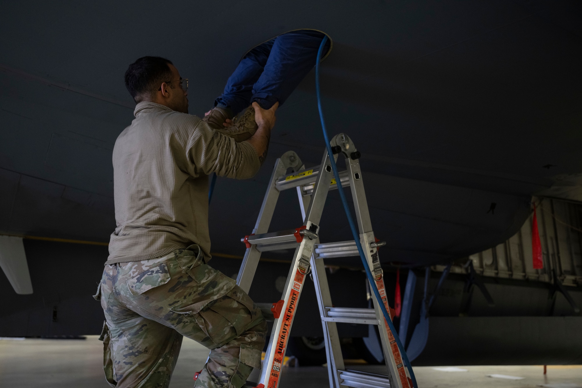 The 100th MXS practiced responding to an Airman losing consciousness inside of a fuel cell due to lack of oxygen while performing maintenance.