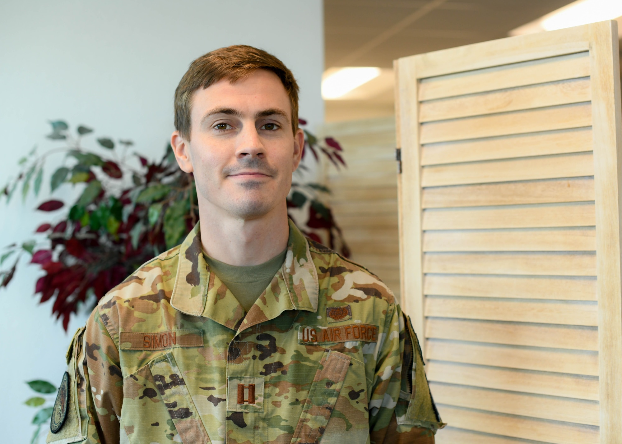 U.S. Air Force Capt. Peter Simon, Headquarters Air Force special victims council attorney, poses for a photo at Tyndall Air Force Base, Florida, Oct. 18, 2021.