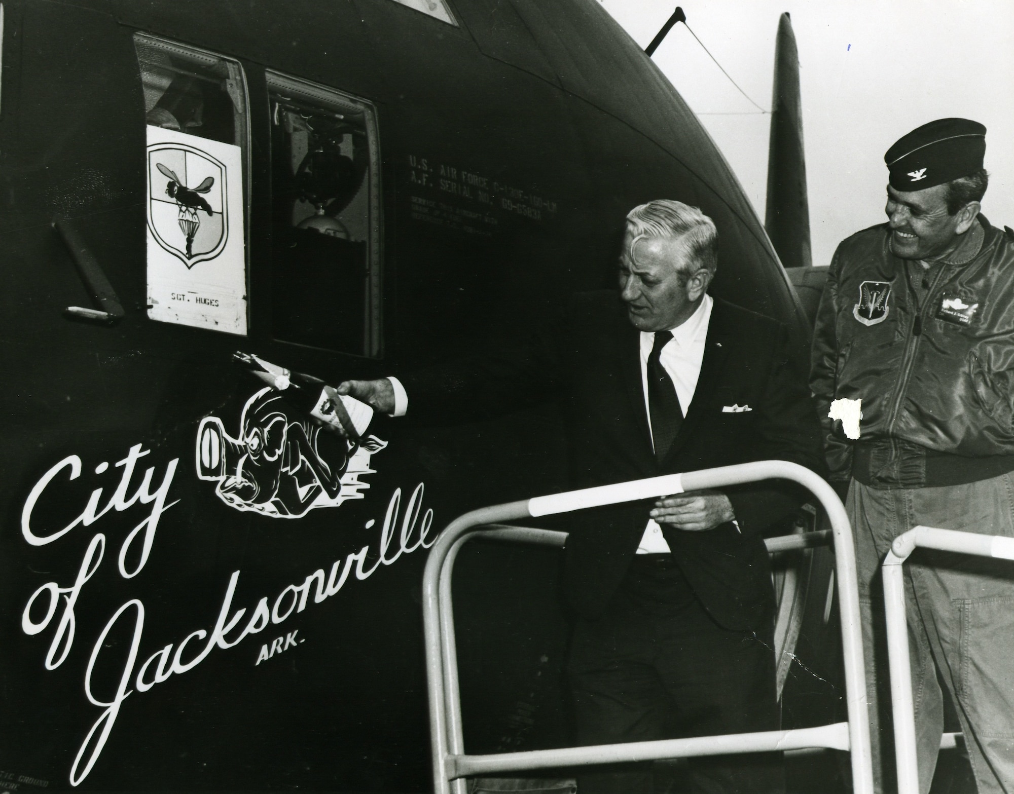 A C-130 is christened