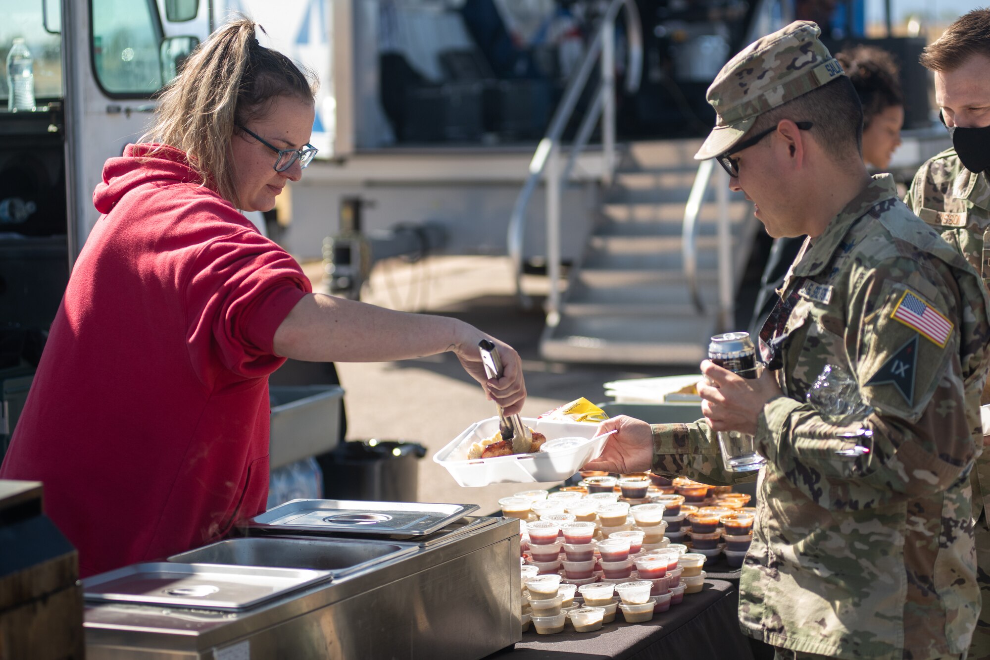 Person receives food