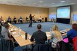 Ericka Moore, a financial management analyst from the 405th Army Field Support Brigade’s Resource Management Office, leads a discussion on auditing protocols with participants of the 405th AFSB’s two-day Budget Working Group at the Workplace Development Center on Sembach Kaserne in Kaiserslautern, Germany, Oct. 18-19.