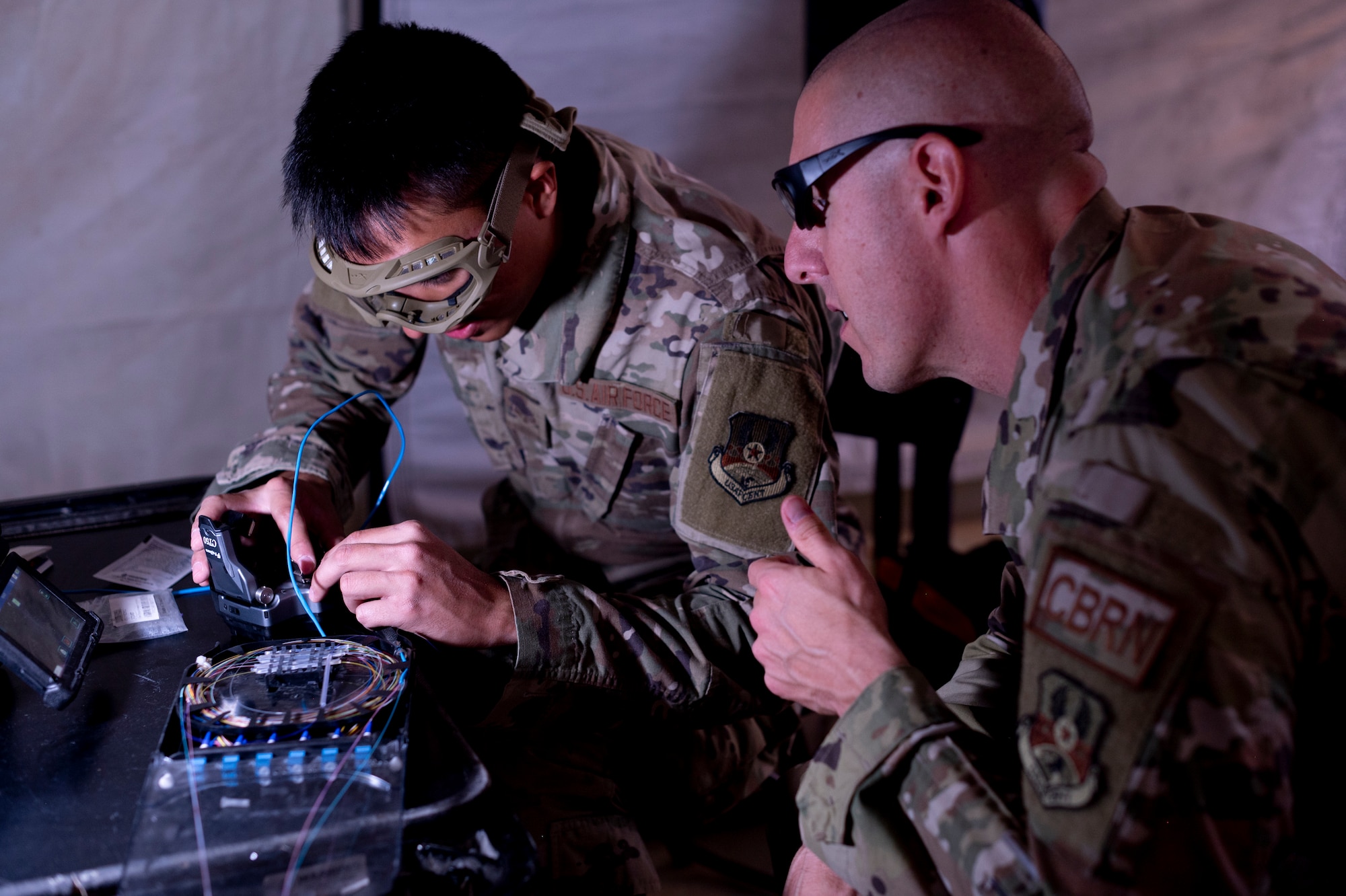 Chief meets 332nd ECES and ECS Airmen