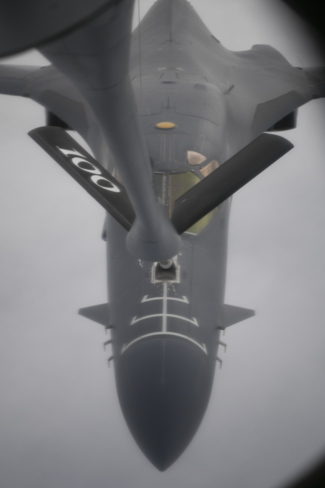 A 9th Expeditionary Bomb Squadron B-1B Lancer, deployed in support of Bomber Task Force Europe 22-1, receives fuel from a 100th Air Refueling Wing KC-135 Stratotanker enroute to a Black Sea maritime targeting training mission, Oct. 19, 2021. The Bomber Task Force Europe mission series requires a joint and coalition force to support strategic bomber deployments within the European theater, which amplifies readiness and promotes interoperability between rotational bomber aircrew, NATO allies, and coalition partners.