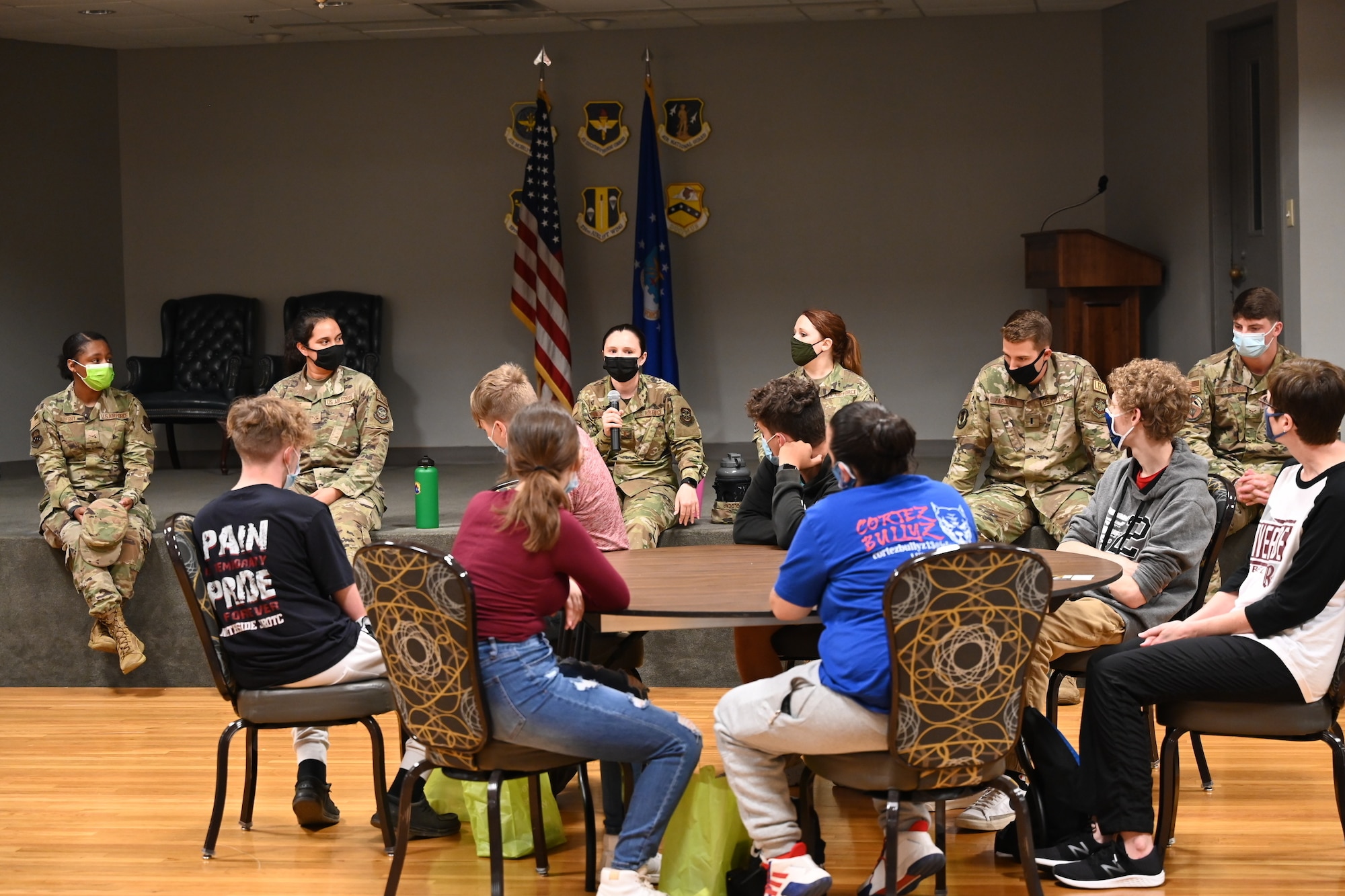 High school students learn about the military lifestyle