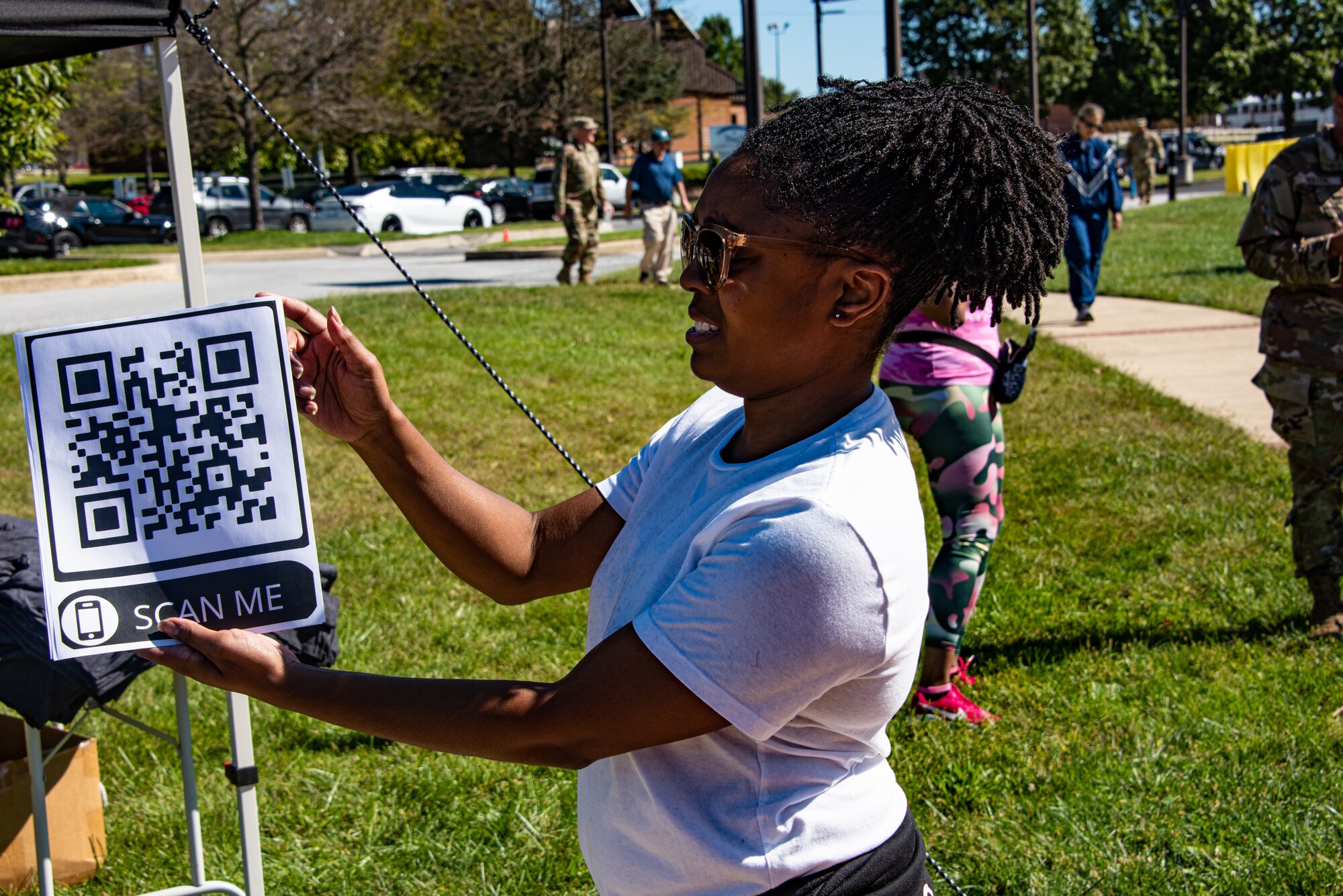 Members of the Delaware Air National Guard 166th Airlift Wing turn out for a walk to bring attention to the scourge of military suicide
