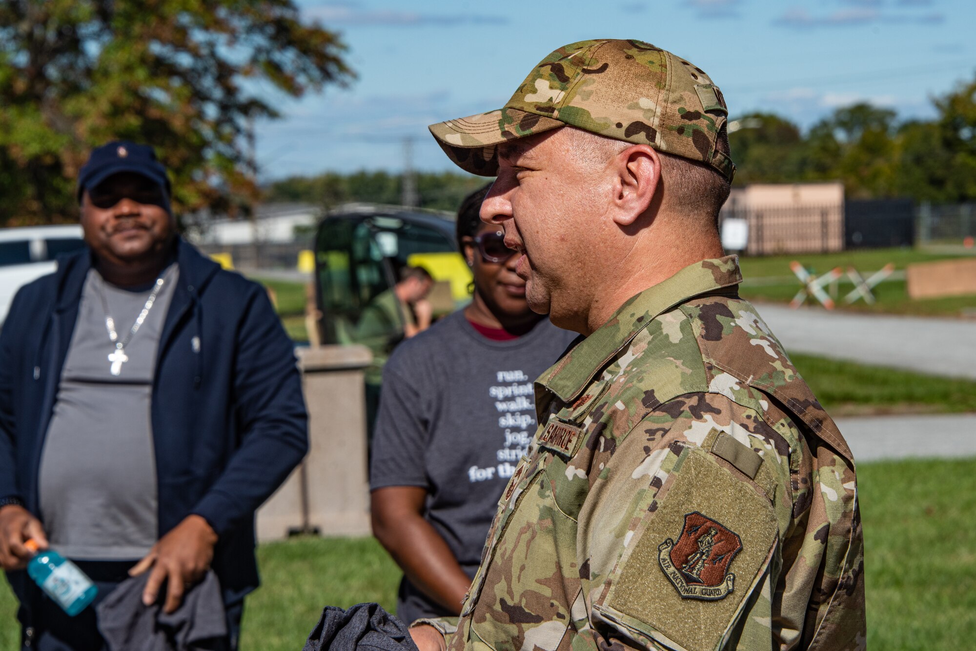 Members of the Delaware Air National Guard 166th Airlift Wing turn out for a walk to bring attention to the scourge of military suicide
