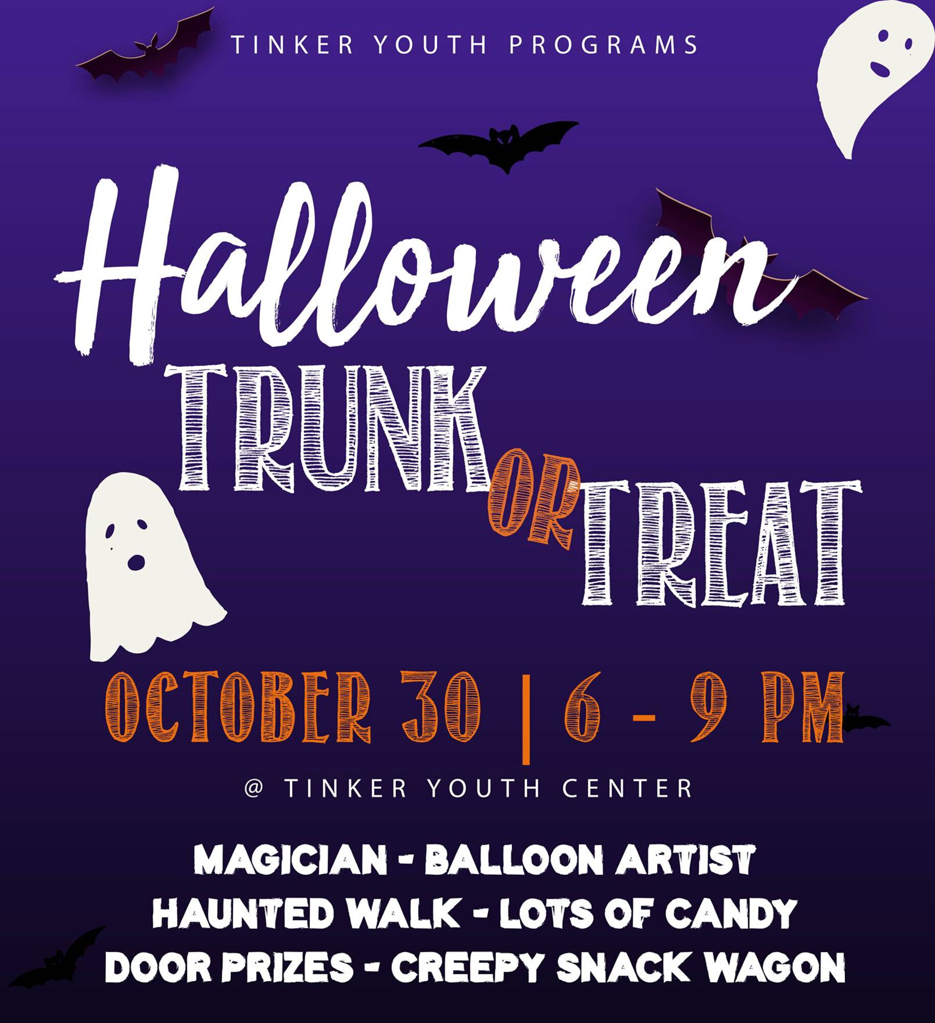 Youth Programs Trunk or Treat flyer
