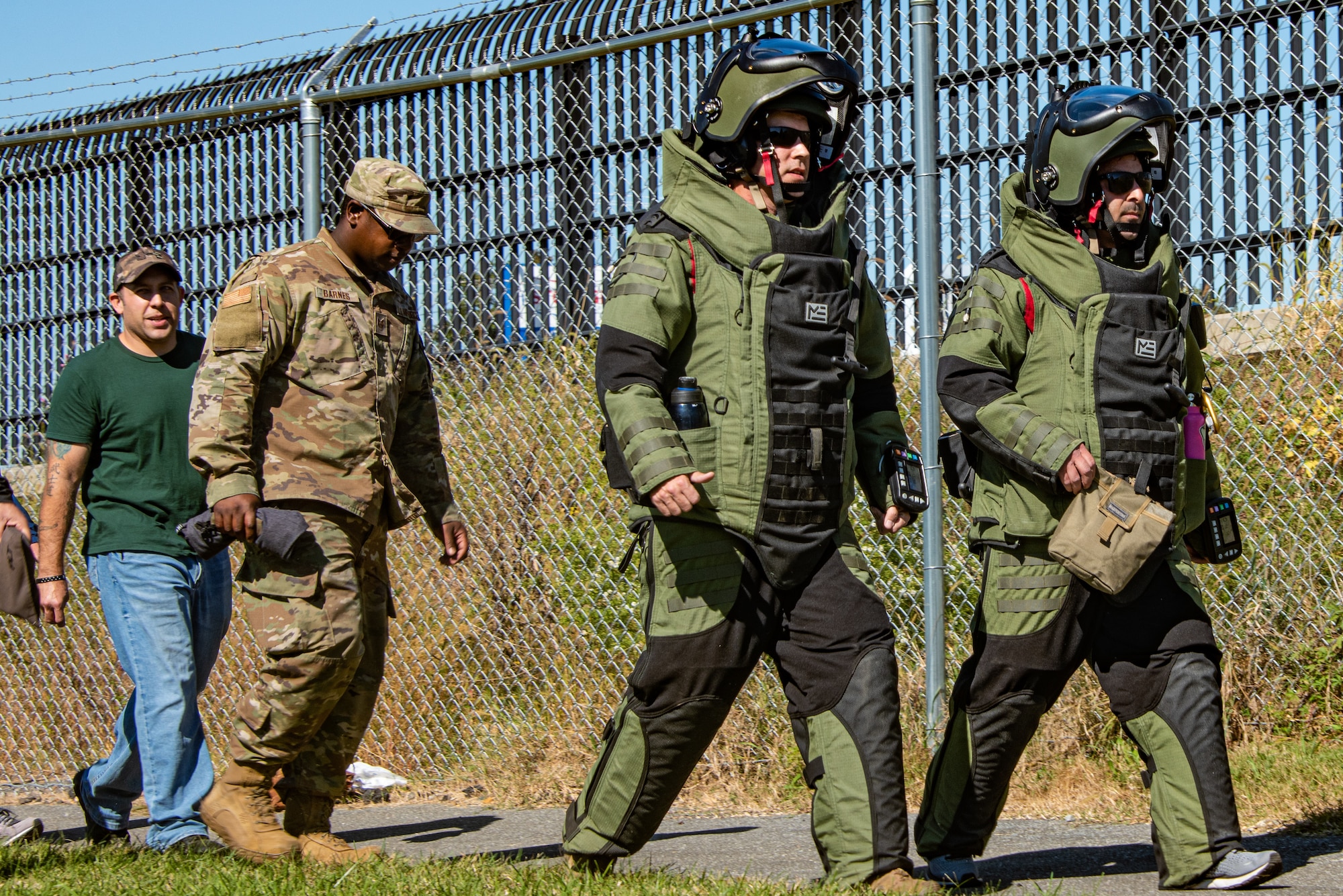 Members of the Delaware Air National Guard 166th Airlift Wing turn out for a walk to bring attention to the scourge of military suicide