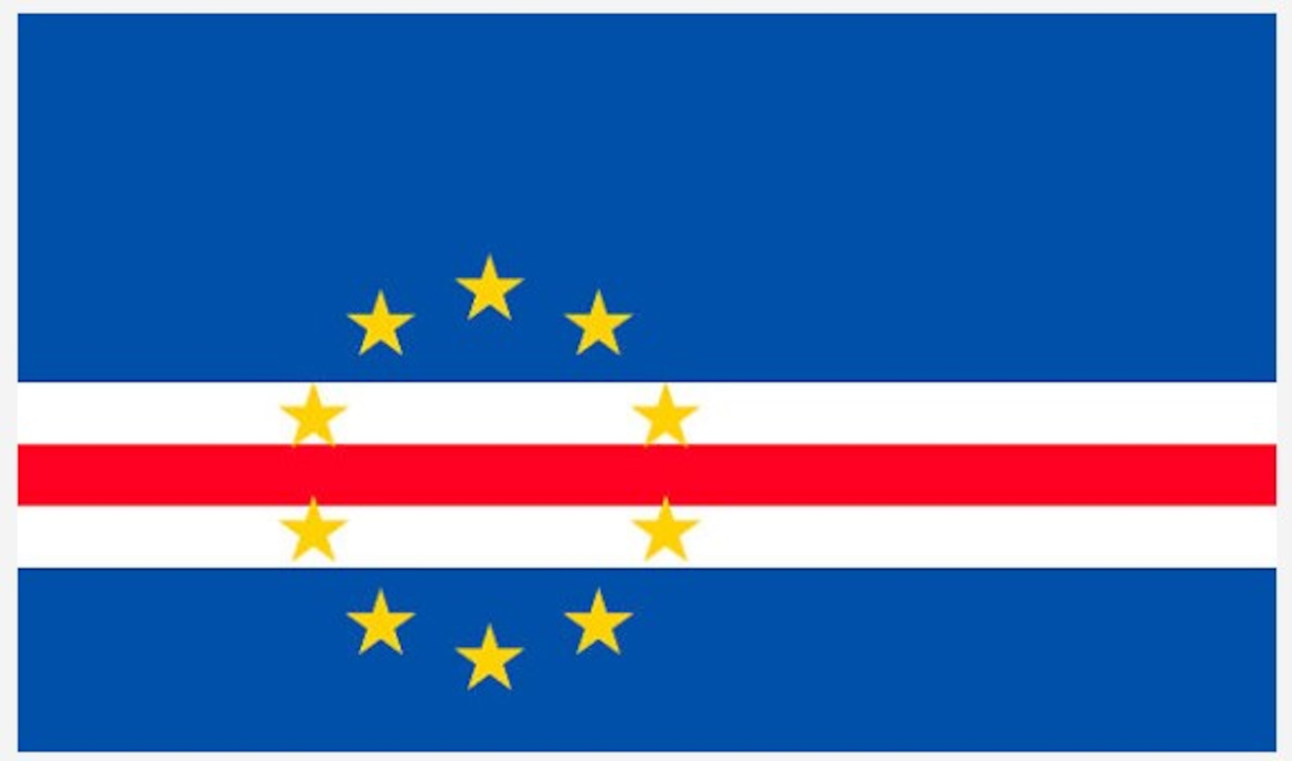 The national flag of Cabo Verde, adopted in 1992.