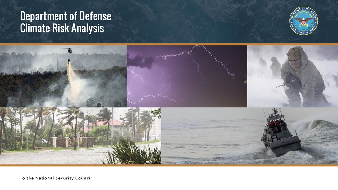 The Defense Climate Risk Analysis report cover.