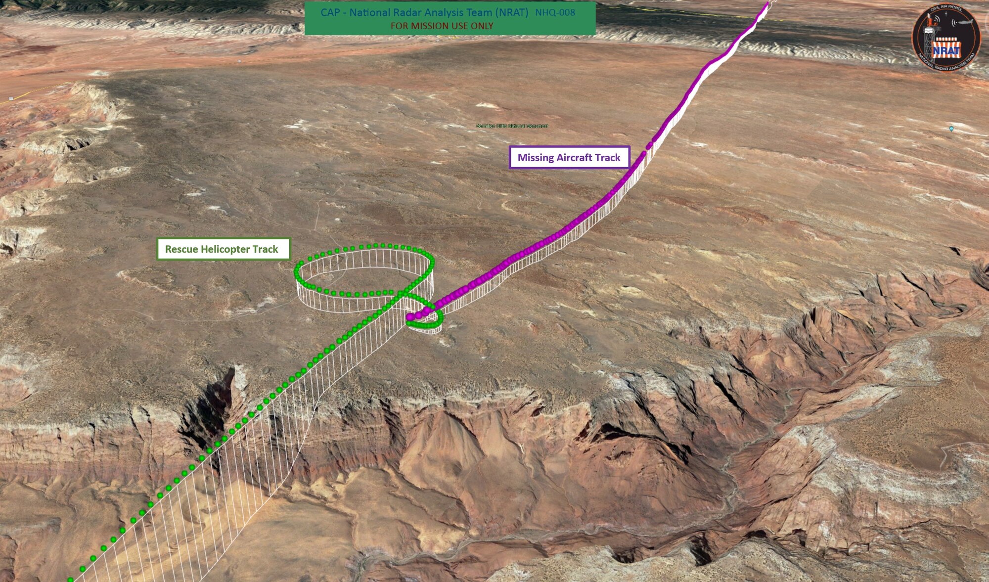 graphic of plane's travel route